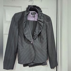 2pc Pantsuit Gray with pinstripe